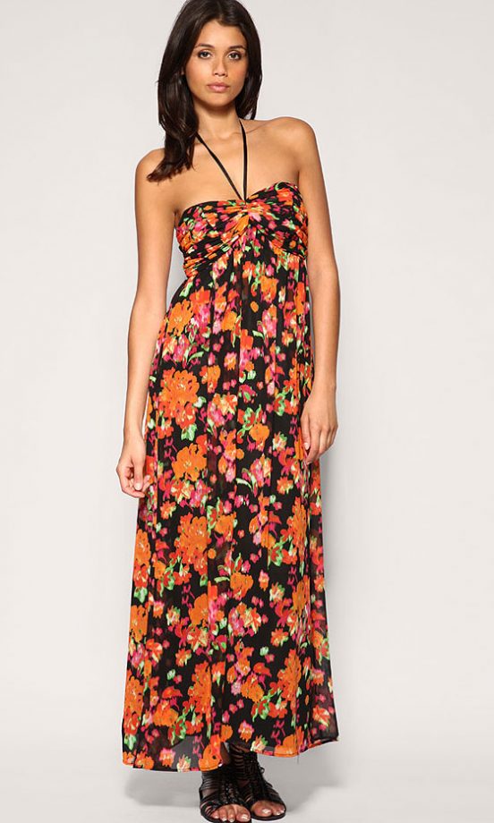 Lipsy Tropical Floral Bandeau Maxi Dress, £55