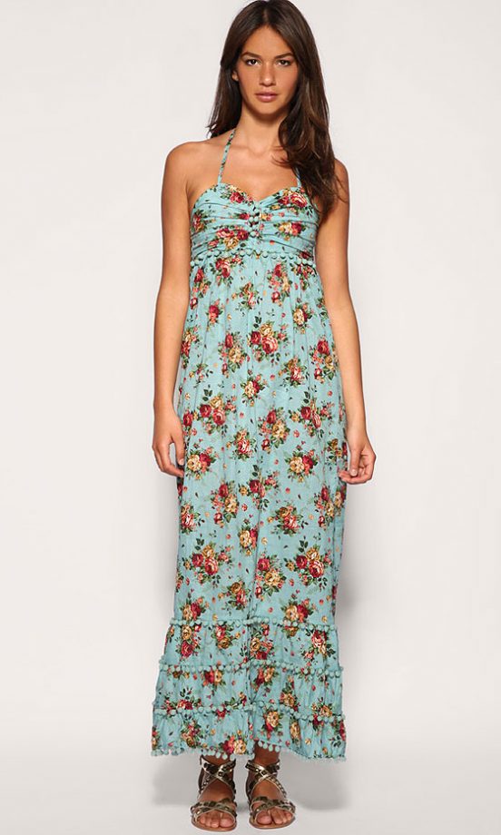 Rare At Asos Pom Pom Trim Floral Maxi Dress, £45