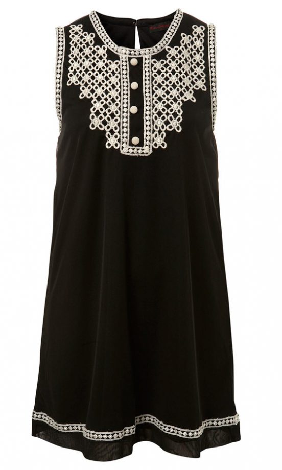 Miss Selfridge Black Chiffon Shift Dress, £39