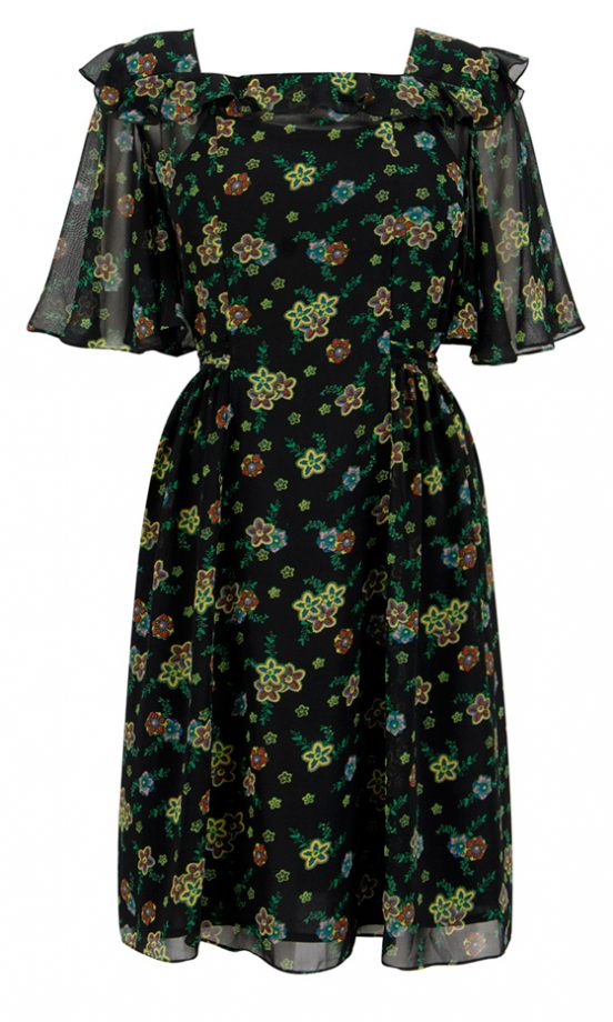 Pearl Lowe For Peacocks Black And Green Floral Chiffon Dress, £40