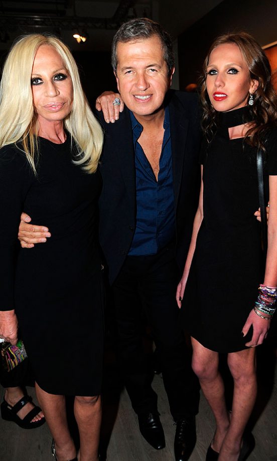 Donatella Versace, Mario Testino And Allegra Versace At The 'Kate Who?' Exhibition, 2010