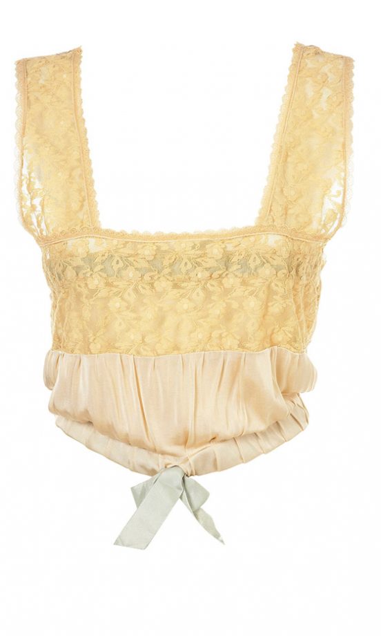 Topshop Lace And Ribbon Slot Crop Top, £28