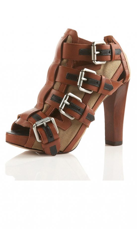Topshop Pine Buckle Canvas Boots, £130
