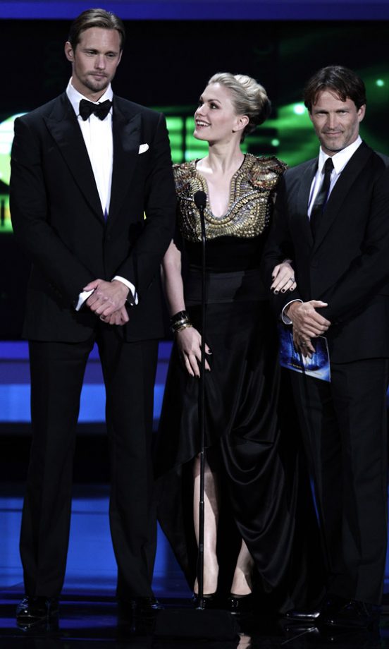 Alexander Skarsgard, Anna Paquin, Stephen Moyer At The Emmy Awards 2010