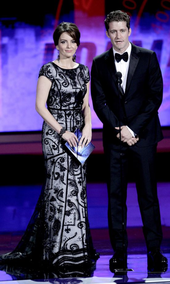Tina Fey And Matthew Morrison On Stage At The Emmy Awards 2010