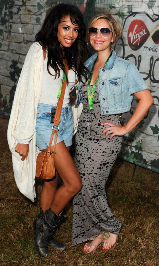 Jade Ewen and Heidi Range From The Sugababes Show Off Their Summer Must-Haves At V Festival 2010