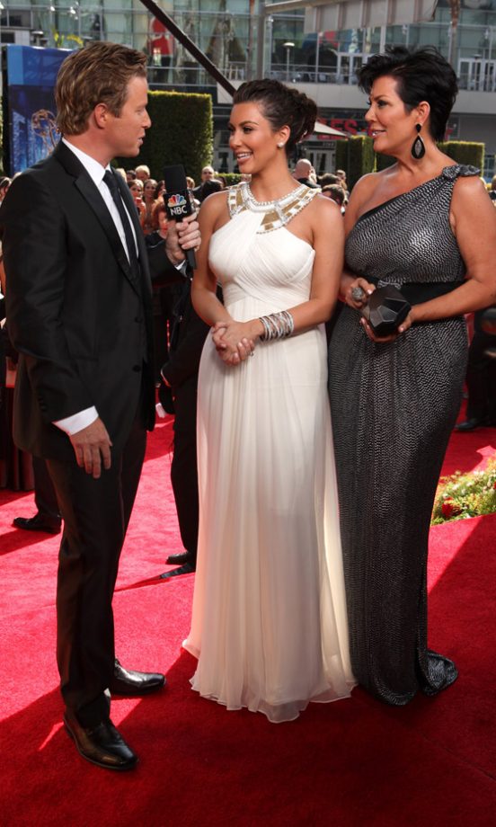 Kim Kardashian And Kris Jenner Are Interviewed By Billy Bush At The Emmy Awards 2010
