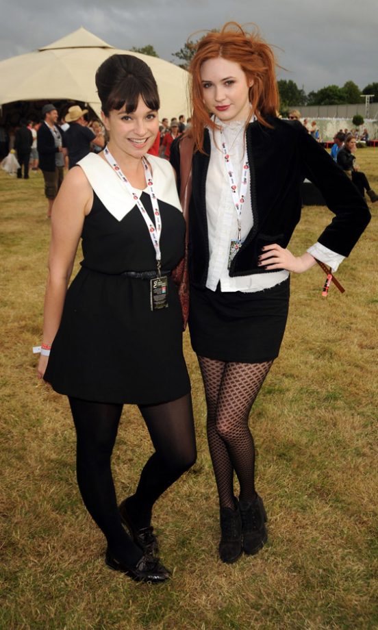 Gizzi Erskine and Karen Gillan Go Monochrome At V Festival 2010