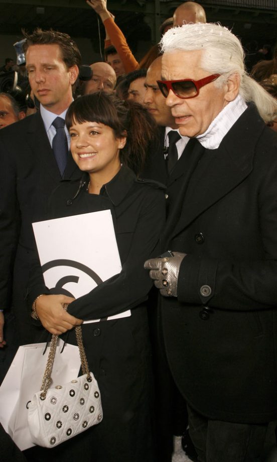 Lily Allen With Karl Lagerfeld At The Chanel Show, March 2007