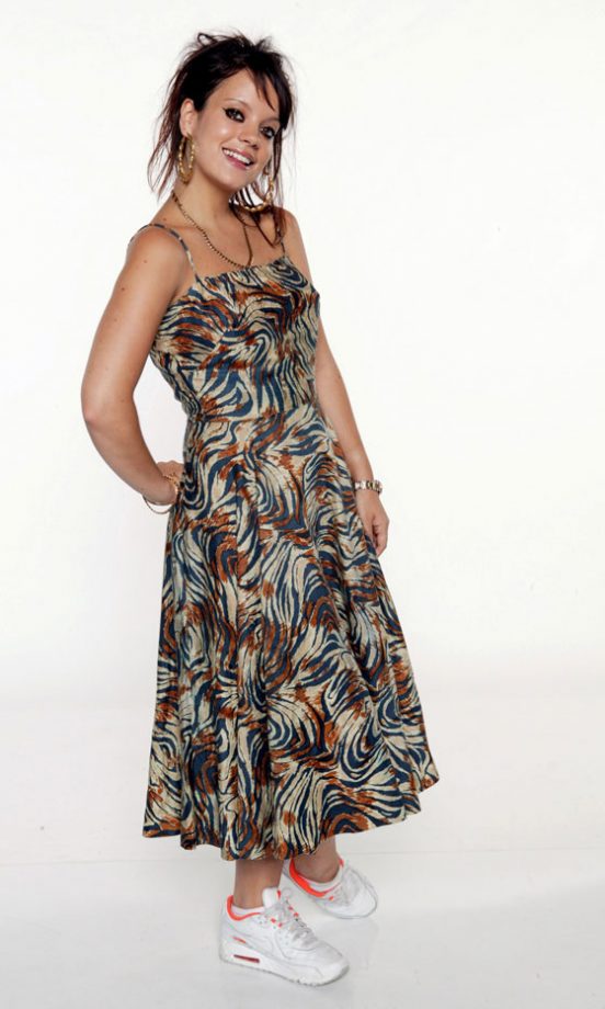 Lily Allen Wearing A Floral Dress At A Photoshoot, August 2006