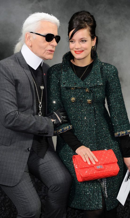 Lily Allen And Karl Lagerfeld At The Chanel SS11 Fashion Show, 2010