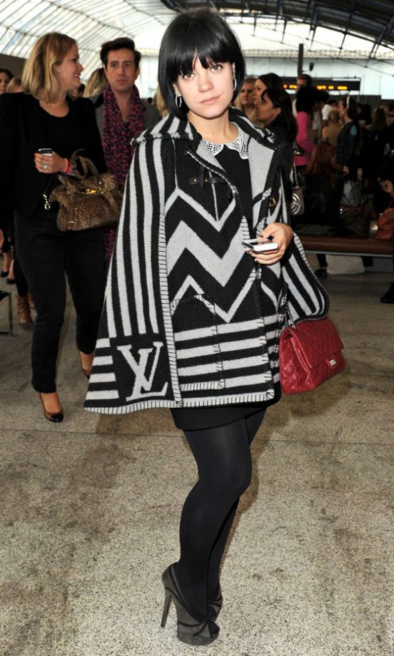 Lily Allen Wearing A Louis Vuitton Cape At The Topshop Unique Fashion Show, 2010