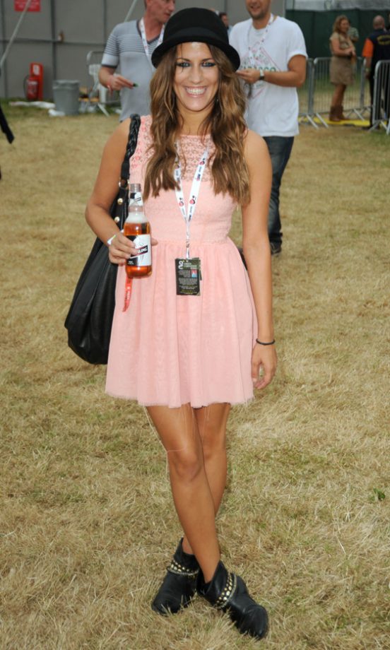 Caroline Flack Looks Pretty In Pink At V Festival 2010