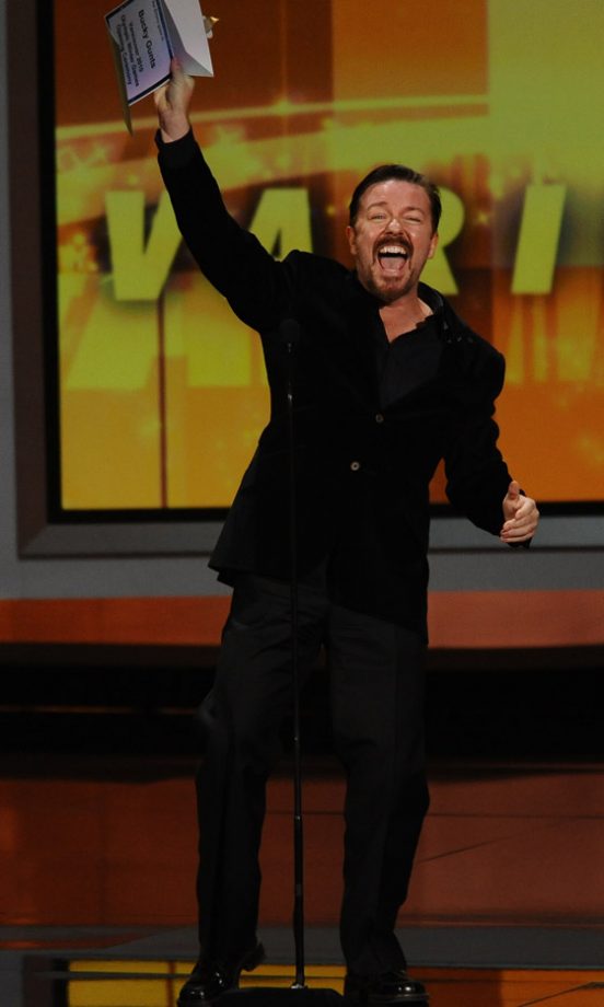 Ricky Gervais On Stage At The Emmy Awards 2010