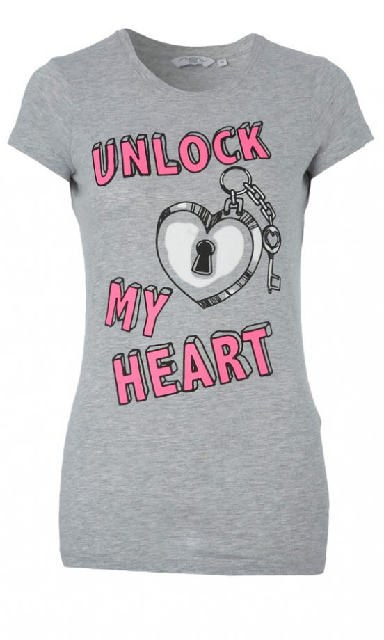 New Look Unlock My Heart T-Shirt, £8