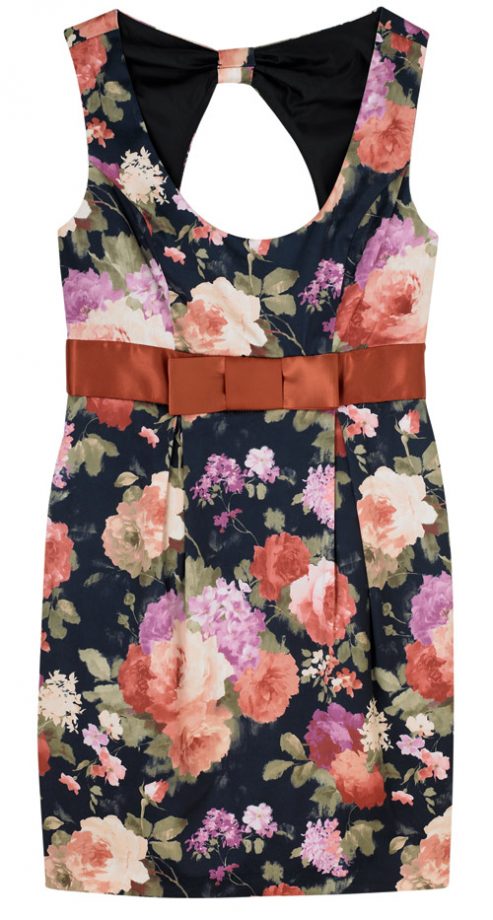 Miss Selfridge Black Rose Open Back Dress, £45