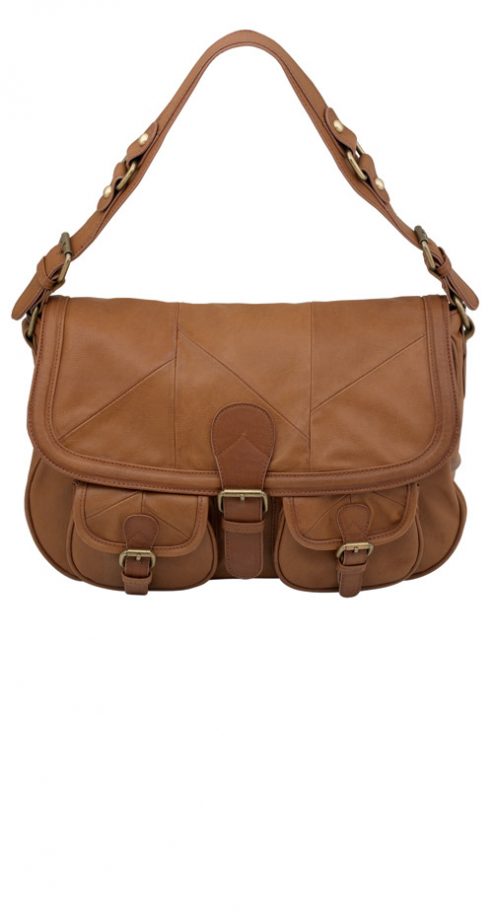 Warehouse Patchwork Double Pocket Satchel, £36