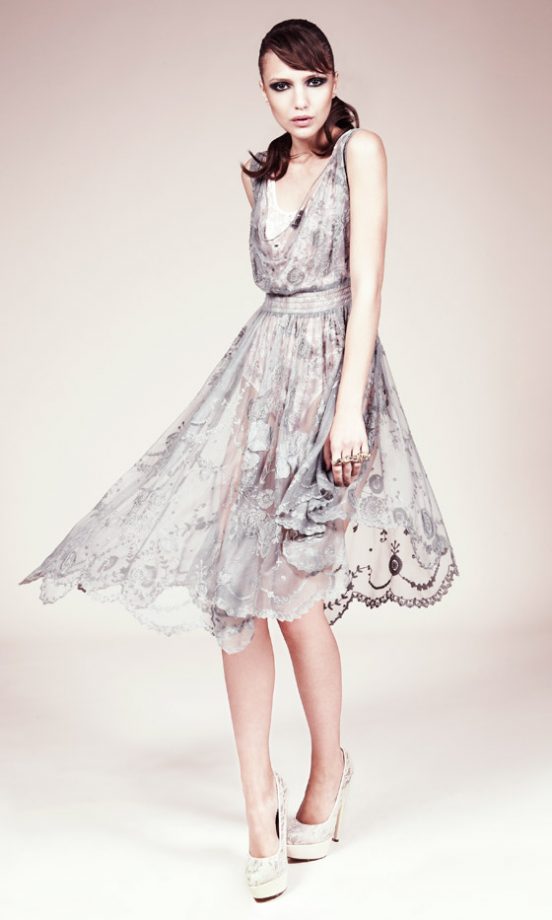 Asos Revive Embroidered Mesh Cowl Neck Dress, £75