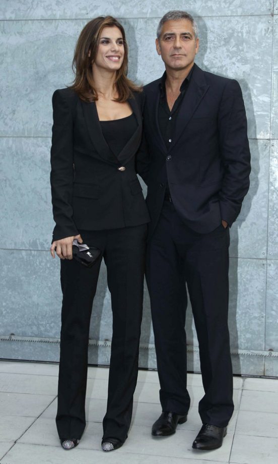 Elisabetta Canalis And George Clooney At The Emporio Armani Spring/Summer 2011 Show