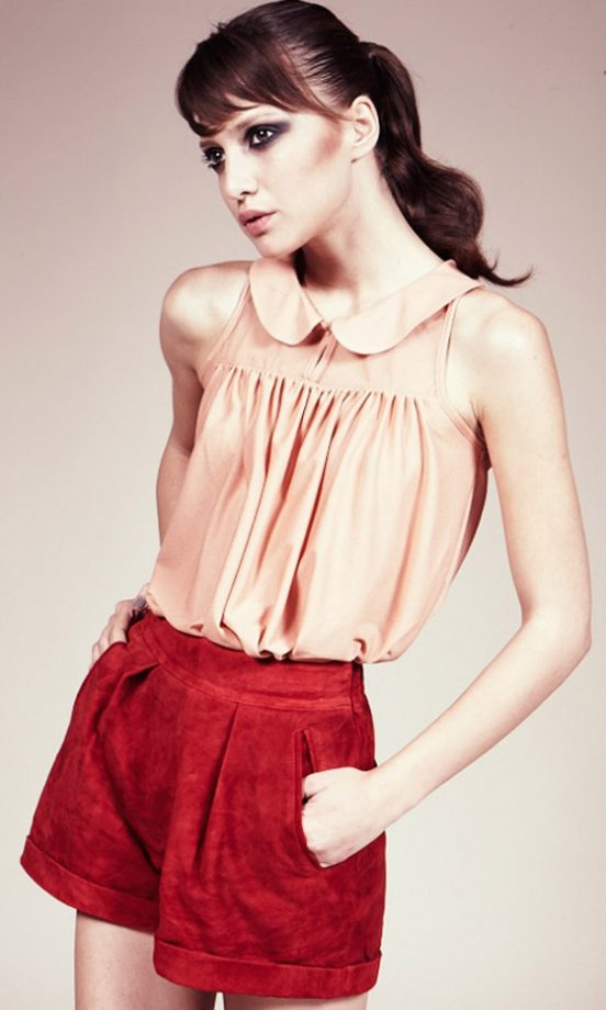 Topshop Suede Pleat Shorts, £65