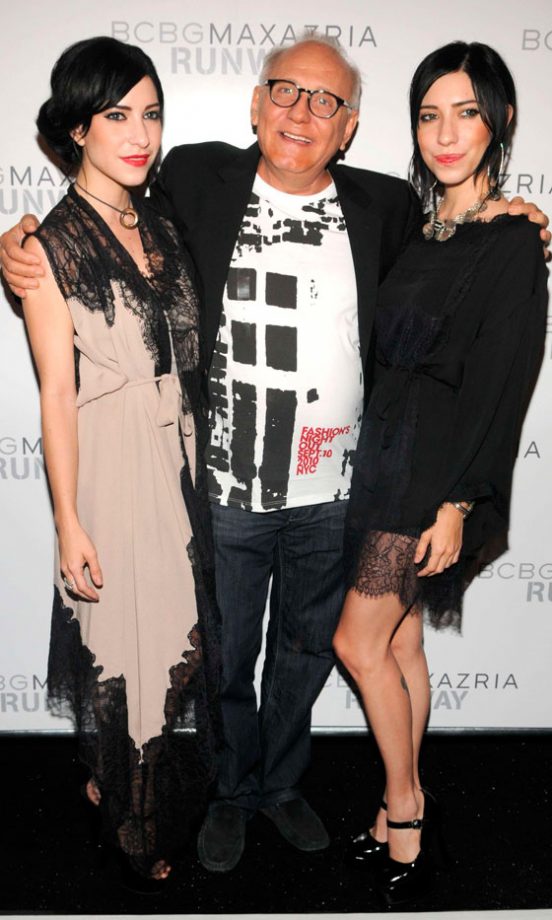 Lisa Origliasso And Jessica Origliasso With Max Azria Backstage At The BCBG MAXAZRIA Spring/Summer 2011 Show