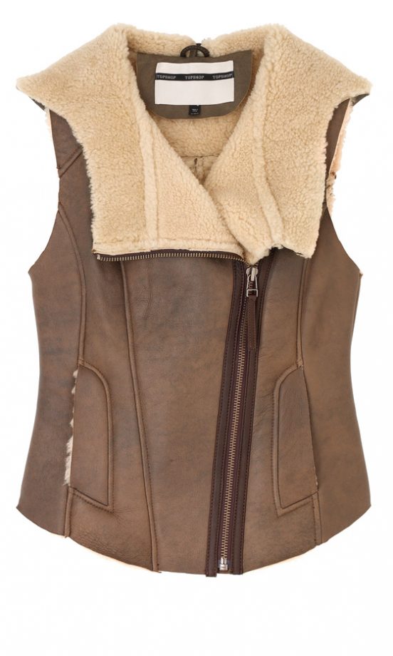 Topshop Sheepskin Sleeveless Gilet, £195