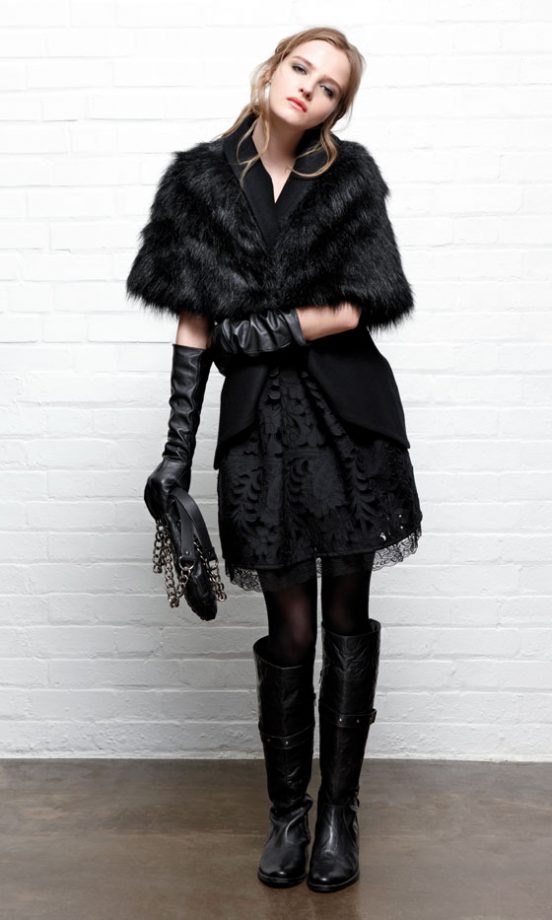 Warehouse Faux Fur Cape Coat, £100