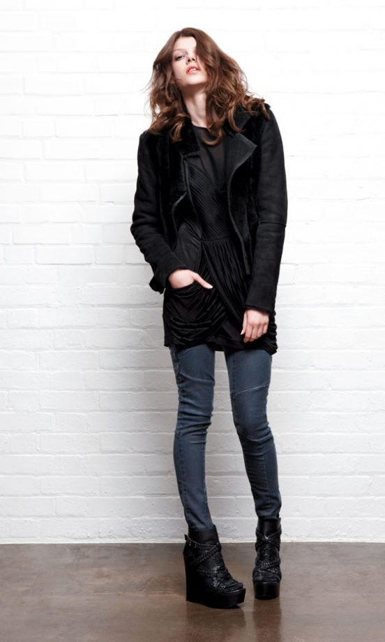 Warehouse Bustle Back Leather Jacket, £150