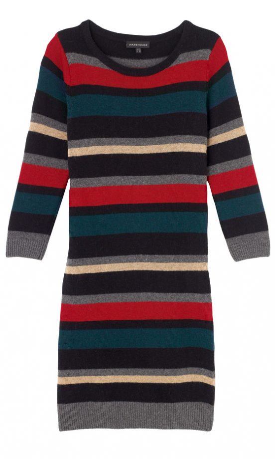 Warehouse Multi-Coloured Stripe Dress, £45