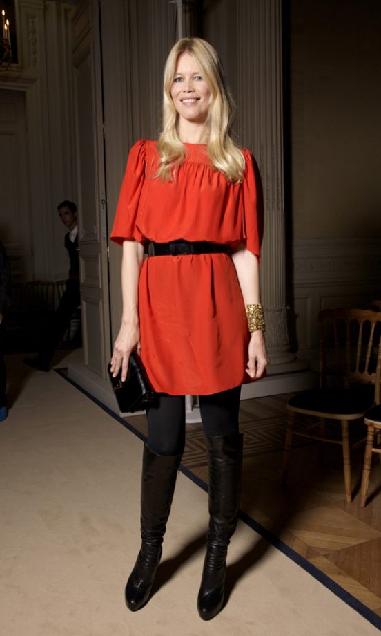 Claudia Schiffer Wows At The Yves Saint Laurent Spring/Summer 2011 Fashion Show