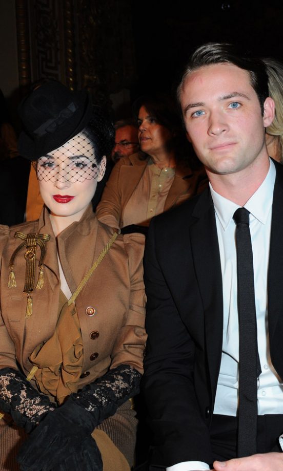 Dita Von Teese And Her Boyfriend Louis-Marie De Castelbajac At The John Galliano Spring/Summer 2011 Show