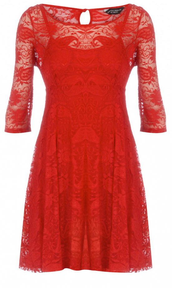 Dorothy Perkins Red Lace Skater Dress, £35