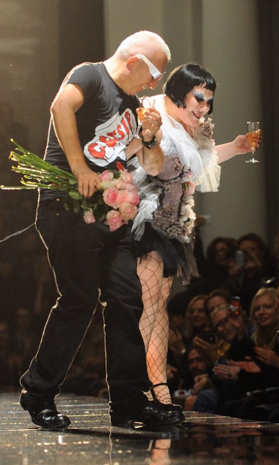 Jean Paul Gaultier And Beth Ditto On The Catwalk At The Jean-Paul Gaultier Spring/Summer 2011 Show