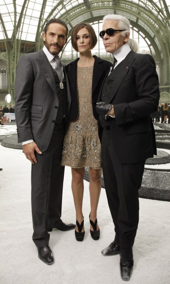 Keira Knightley And Karl Lagerfeld At The Chanel Spring/Summer 2011 Show