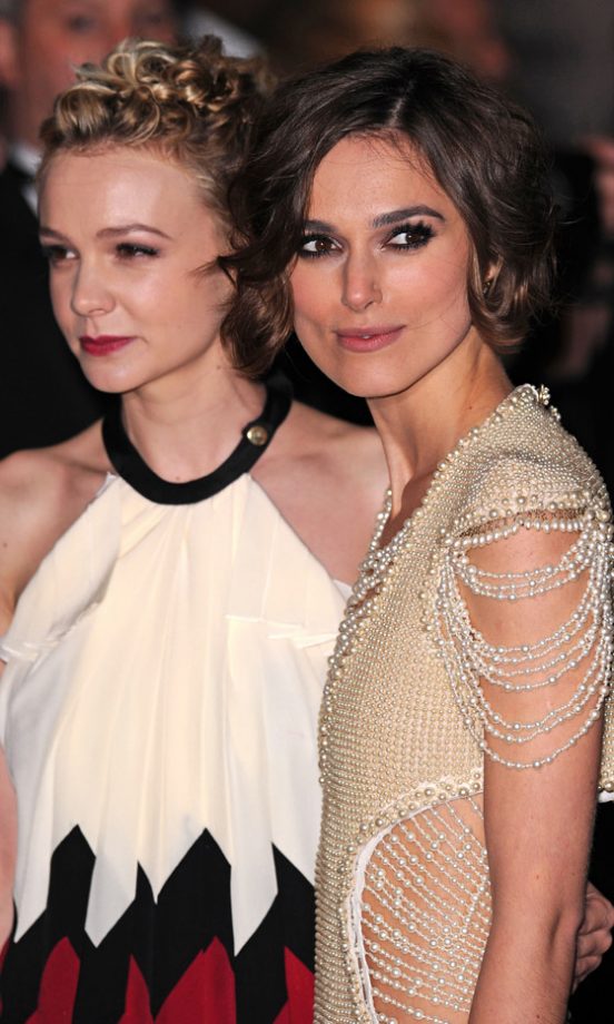 Carey Mulligan And Keira Knightley With Bobbed Hairstyles At The London Premiere Of Never Let Me Go