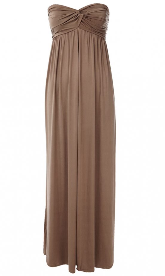 Wallis Mocha Strapless Maxi Dress, £36.00