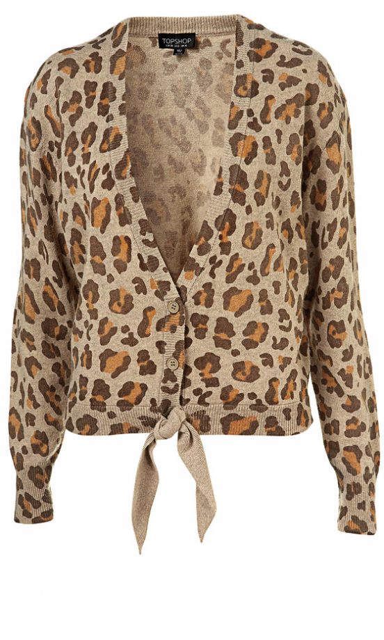 Topshop Knitted Leopard Print Cardigan, £35