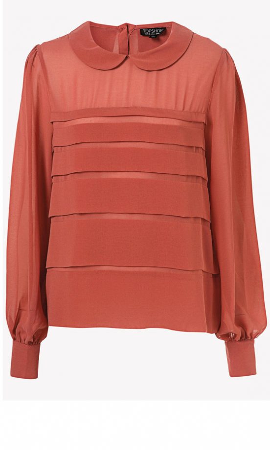 Topshop Sleeve Peter Pan Collar Tiered Top, £35