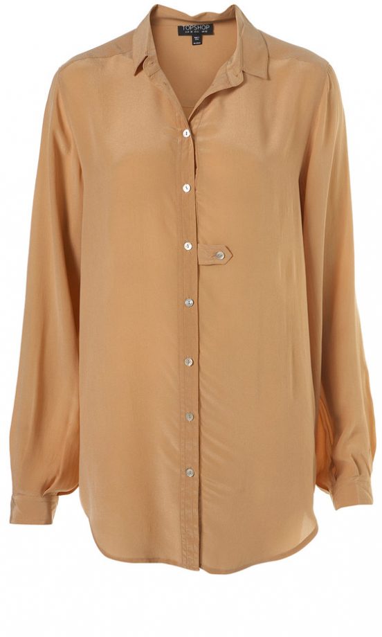Topshop Silk Tab Placket Shirt, £40
