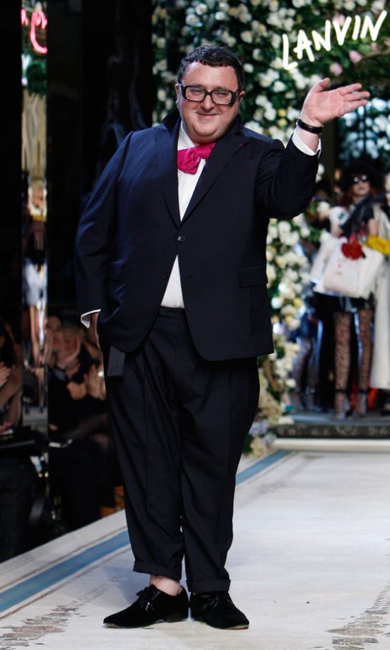 Alber Elbaz The Designer Behind Lanvin Takes His Bow At The End Of The Show At The Lanvin For H&M Haute Couture New York Fashion Show 2010