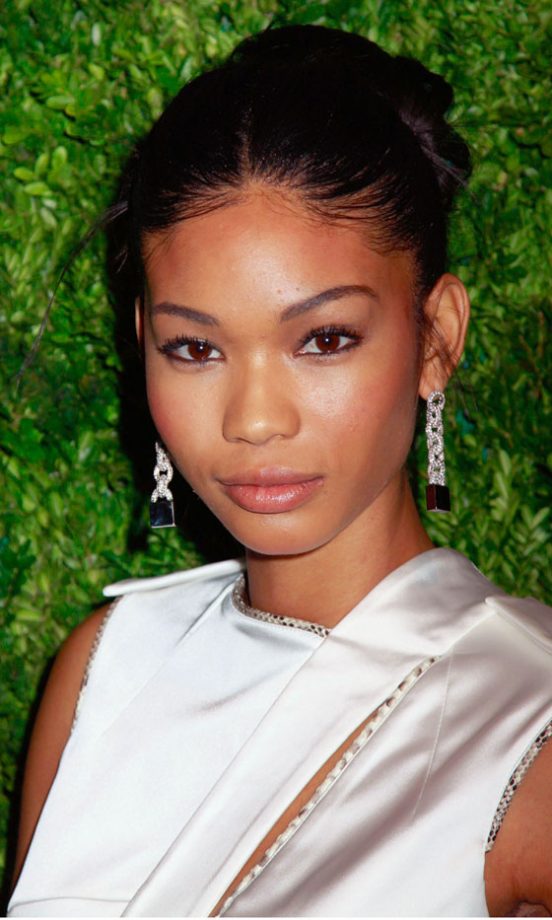 Chanel Iman With A Super-Sleek Bun Hairstyle At The 7th Annual CFDA/Vogue Fashion Fund Awards 2010