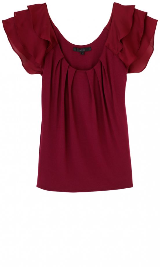 Coast Red Flutter Sleeve Top £45
