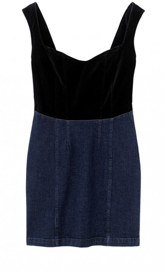 Debenhams Denim And Velvet Dress £38