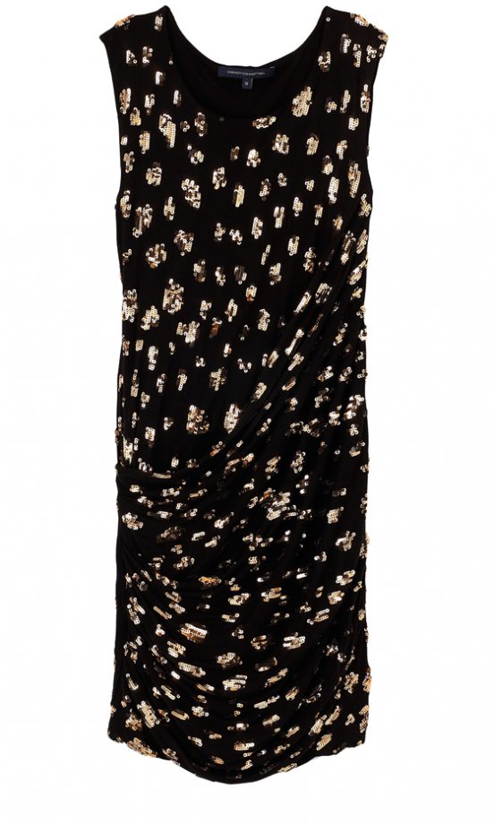 French Connection Gathered Gold Sequin Dress £60
