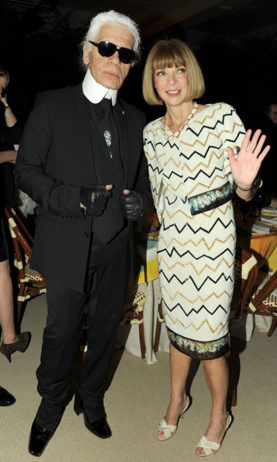 Karl Lagerfeld And Anna Wintour At The 7th Annual CFDA/Vogue Fashion Fund Awards 2010