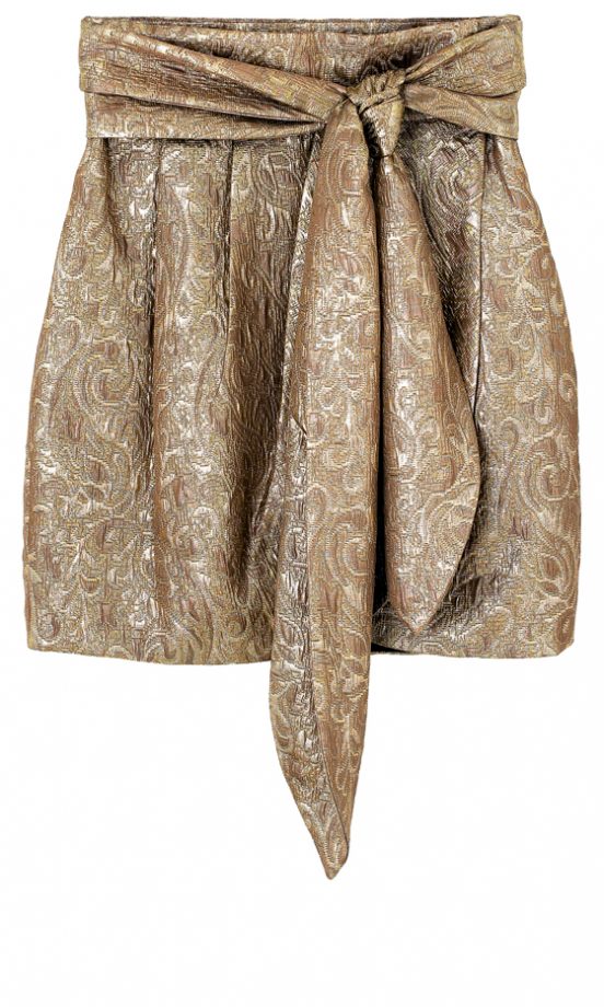 Mango Gold Brocade Tie Skirt £49.90