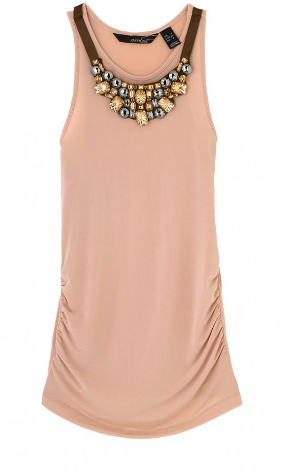Mango Pink Top With Bejewelled Neckline £39.90