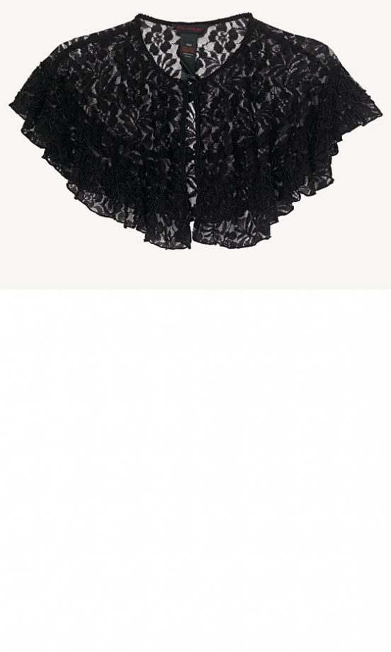 Miss Selfridge Black Lace Cape, £32
