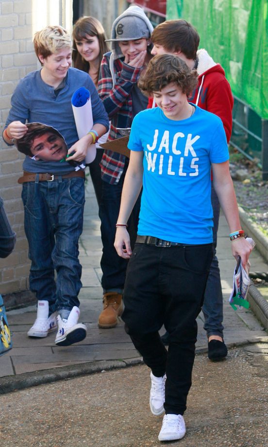 Niall Horan, Zayn Malik, Louis Tomlinson And Harry Styles From One Direction At The X Factor Studios 2010
