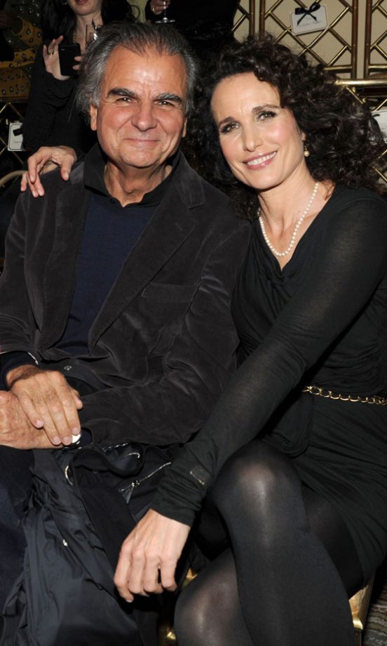 Patrick Demarchelier And Andie MacDowell At The Lanvin For H&M Haute Couture New York Fashion Show 2010